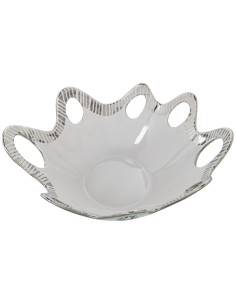 Centro de cerámica blanco y plata