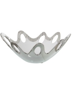 Centro de cerámica blanco y plata 2