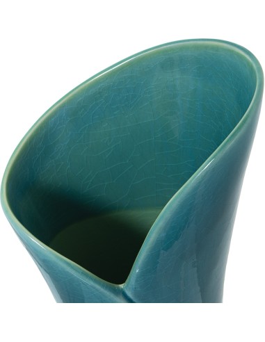 Jarrón de cerámica azul y blanco