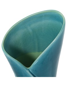 Jarrón de cerámica en blanco y azul 2