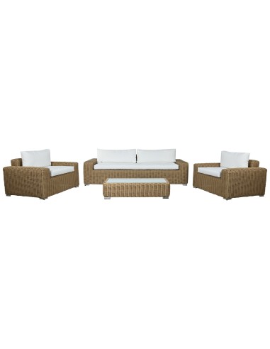 Conjunto de jardín de ratán 4 pzas