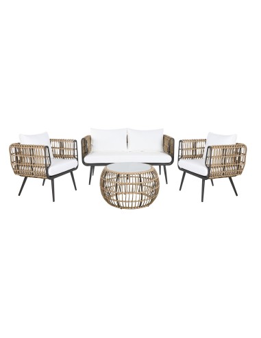 Conjunto terraza 4 pzas de ratán sintético