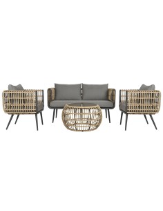 Conjunto terraza 4 pzas de ratán sintético