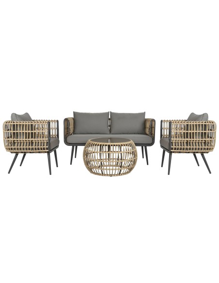 Conjunto terraza 4 pzas de ratán sintético