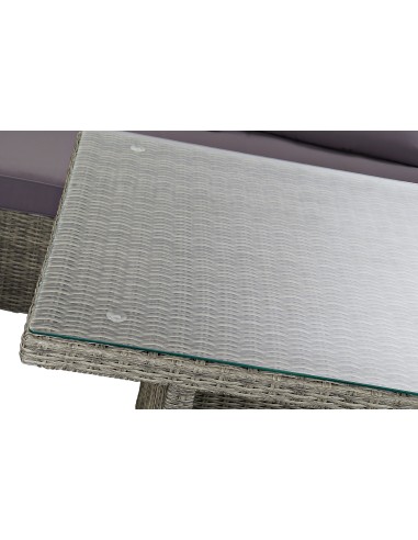 Conjunto de Jardín Sofá, Mesa y 2 taburetes Ratán