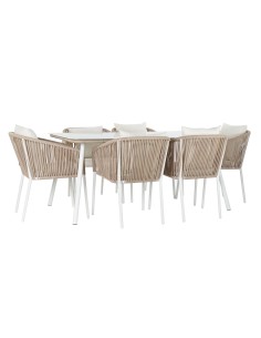 Conjunto de mesa y 6 sillas de jardin