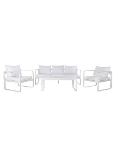 Conjunto de 4 pzas de mesa y sofá en blanco