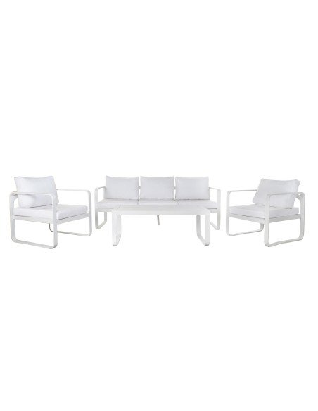 Conjunto de 4 pzas de mesa y sofá en blanco