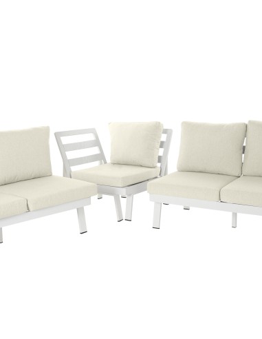 Conjunto de Jardín Sofá rinconera y Mesa Blanco