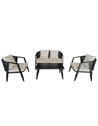 Conjunto de 4 pzas de jardín en negro