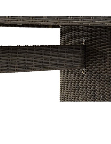 Conjunto de Jardín Mesa y 6 Sillas de Ratán marrón