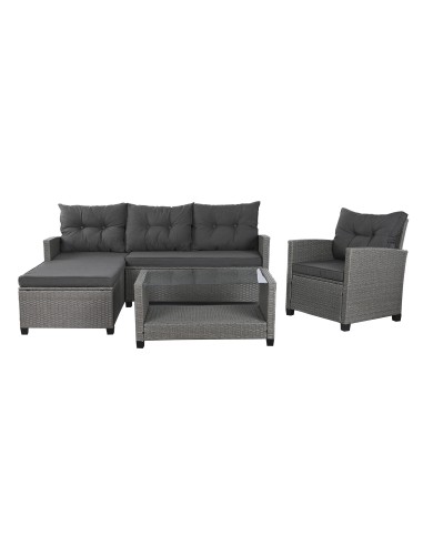 Conjunto de jardín 4 pzas de ratán sintético