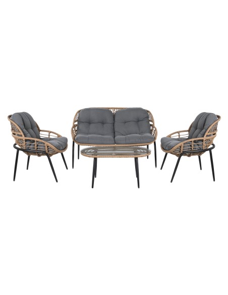 Conjunto de jardín 4 pzas de ratán