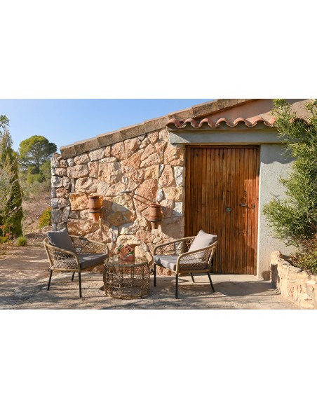 Conjunto de jardín 3 pzas ratán sintético