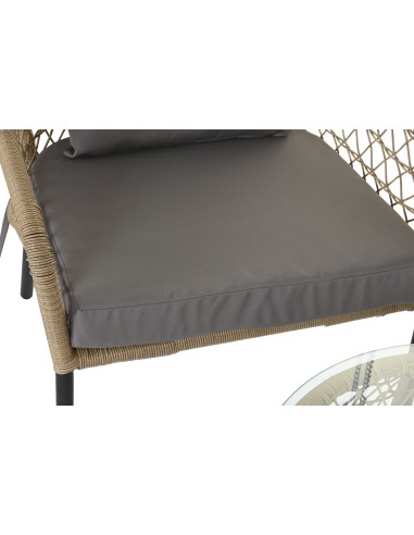 Conjunto de jardín 3 pzas ratán sintético