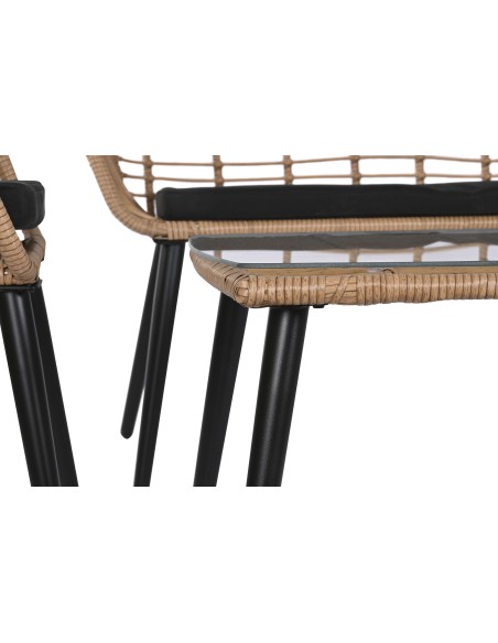 Conjunto de jardín 4 pzas en ratán