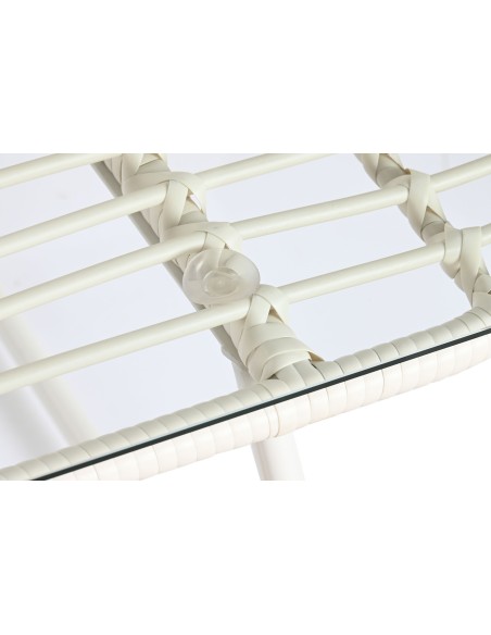 Conjunto jardín de 4 pzas ratán blanco