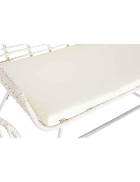 Conjunto jardín de 4 pzas ratán blanco