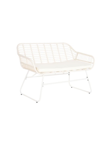 Conjunto jardín de 4 pzas ratán blanco