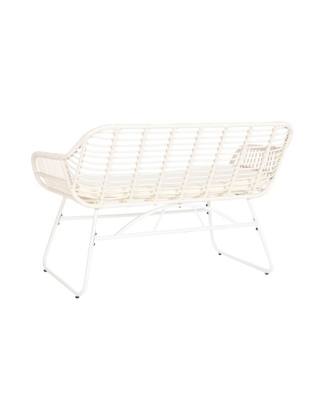 Conjunto jardín de 4 pzas ratán blanco