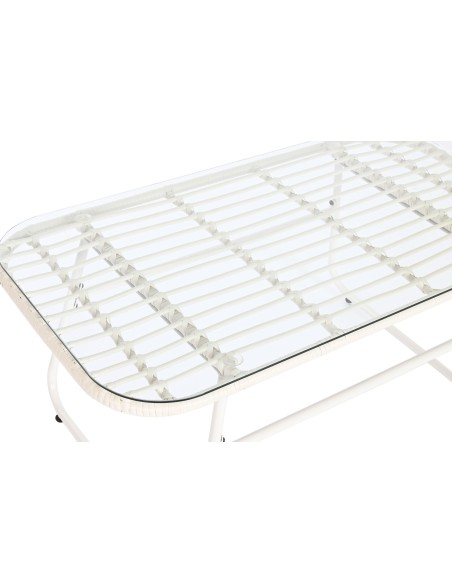 Conjunto jardín de 4 pzas ratán blanco