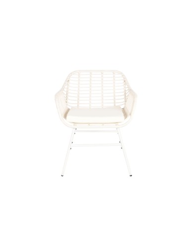 Conjunto jardín de 4 pzas ratán blanco