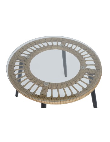 Conjunto de jardín 3pzas ratán sintético