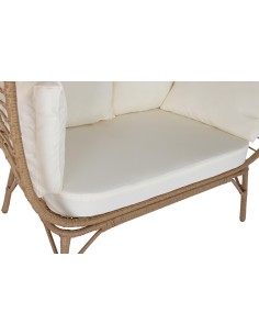 Sillón jardín acero y ratán sintético natural. 2