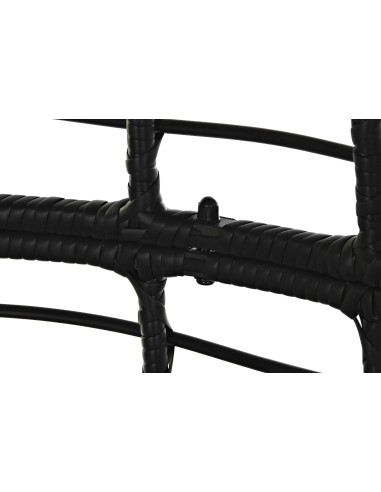 Sillón jardín acero y ratán sintético en negro.