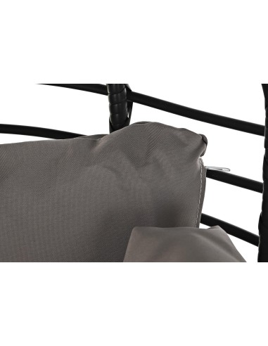 Sillón jardín acero y ratán sintético en negro.