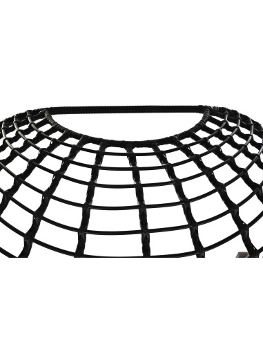 Sillón jardín acero y ratán sintético en negro.