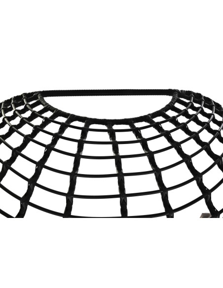 Sillón jardín acero y ratán sintético en negro.