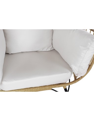 Sillón jardín metal y ratán sintético natural