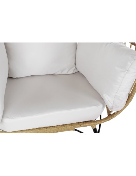 Sillón jardín metal y ratán sintético natural