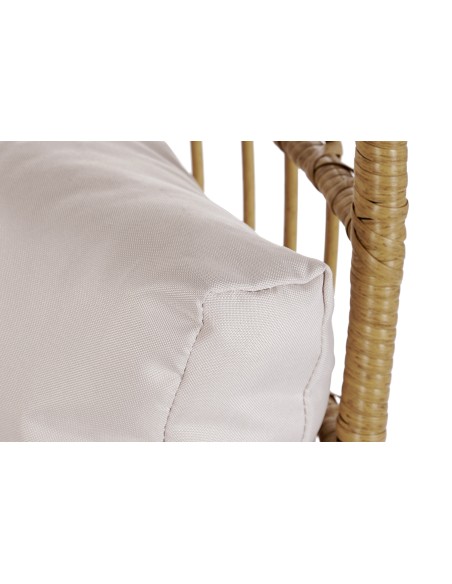 Sillón jardín metal y ratán sintético natural