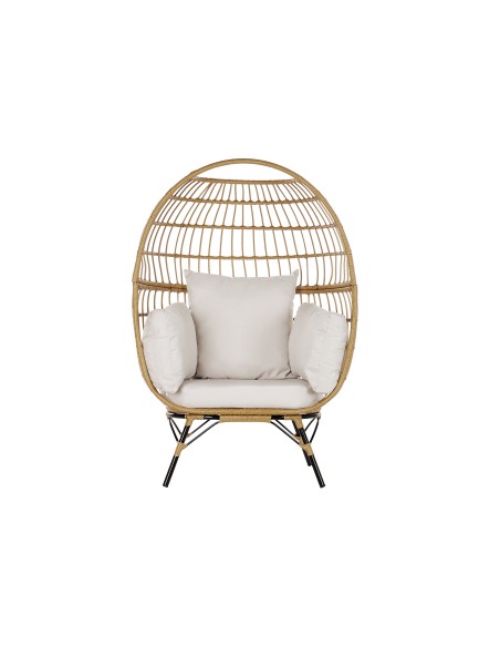 Sillón jardín metal y ratán sintético natural