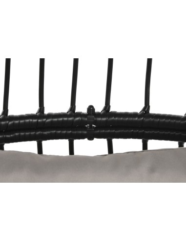 Sillón jardín metal ratán sintético negro.