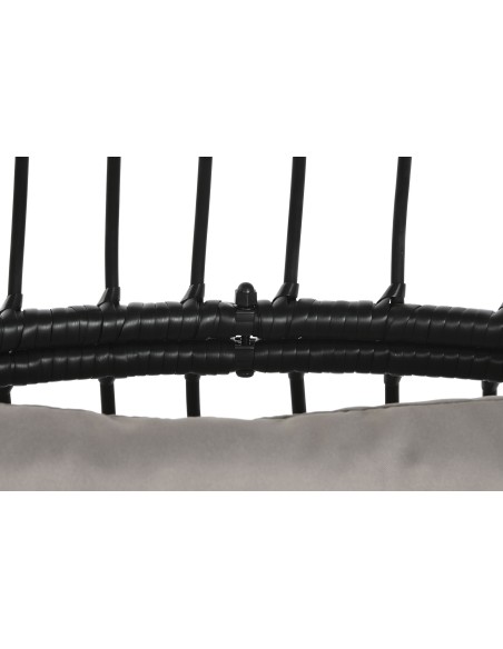 Sillón jardín metal ratán sintético negro.