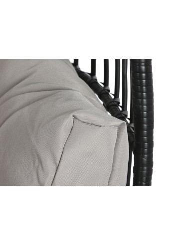 Sillón jardín metal ratán sintético negro.