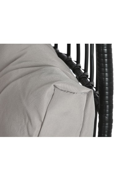 Sillón jardín metal ratán sintético negro.