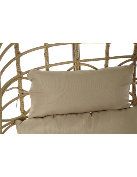 Sillón jardín colgante de aluminio y ratán natural.