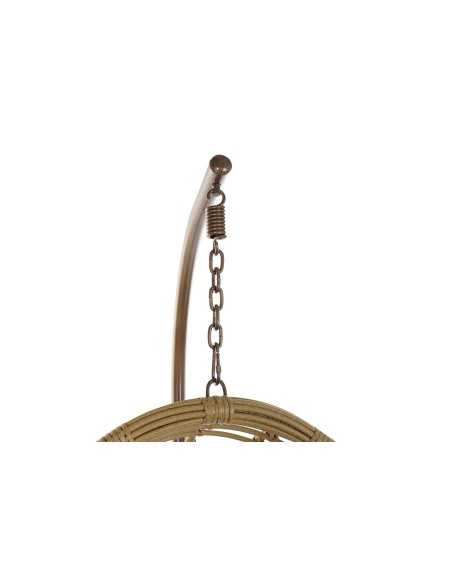 Sillón jardín colgante de aluminio y ratán natural.