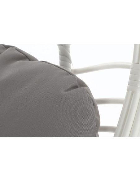 Sillón colgante de aluminio y ratán sintético blanco