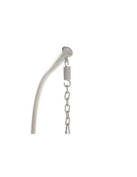 Sillón colgante de aluminio y ratán sintético blanco