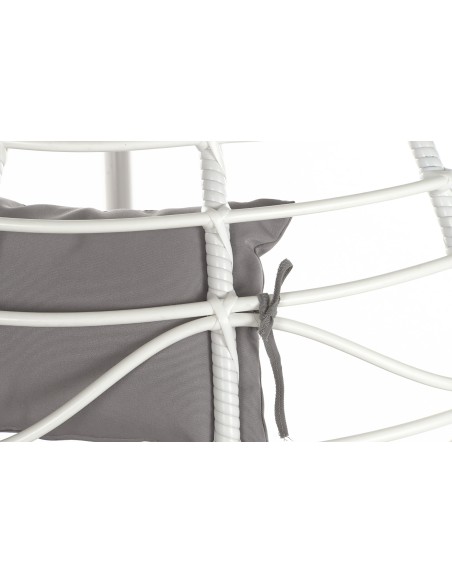 Sillón colgante de aluminio y ratán sintético blanco