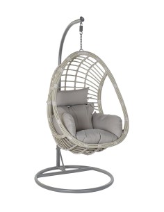 Sillón colgante de aluminio y ratán sintético gris