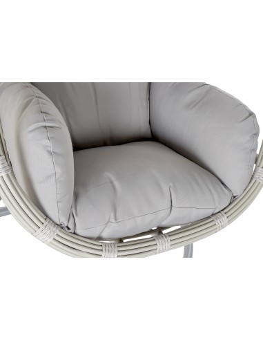 Sillón colgante de aluminio y ratán sintético gris
