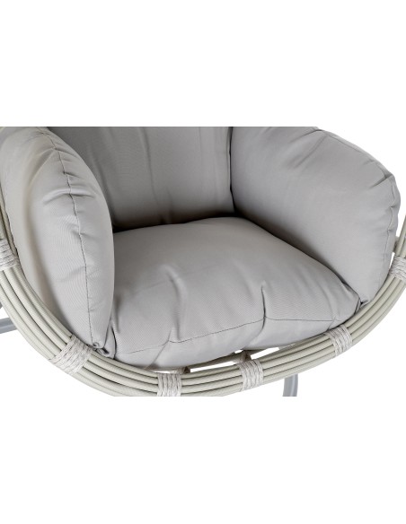 Sillón colgante de aluminio y ratán sintético gris