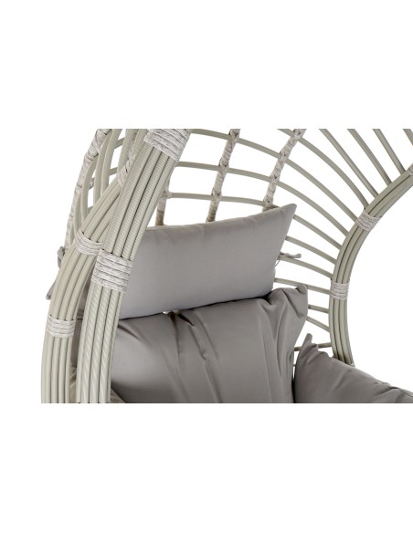 Sillón colgante de aluminio y ratán sintético gris
