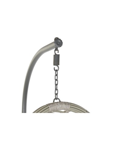 Sillón colgante de aluminio y ratán sintético gris